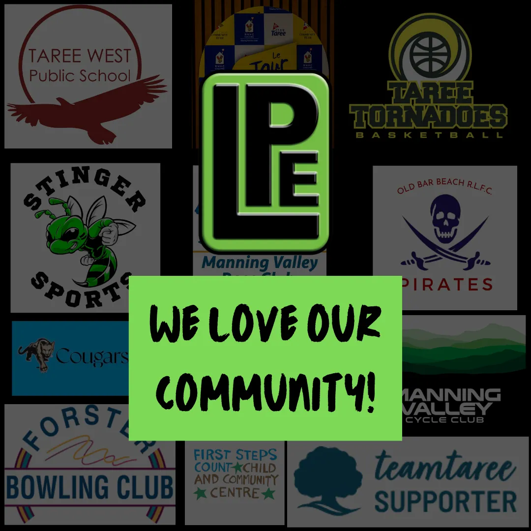 Logos of local clubs and schools Local Pest Experts sponsors, with the words We love our community